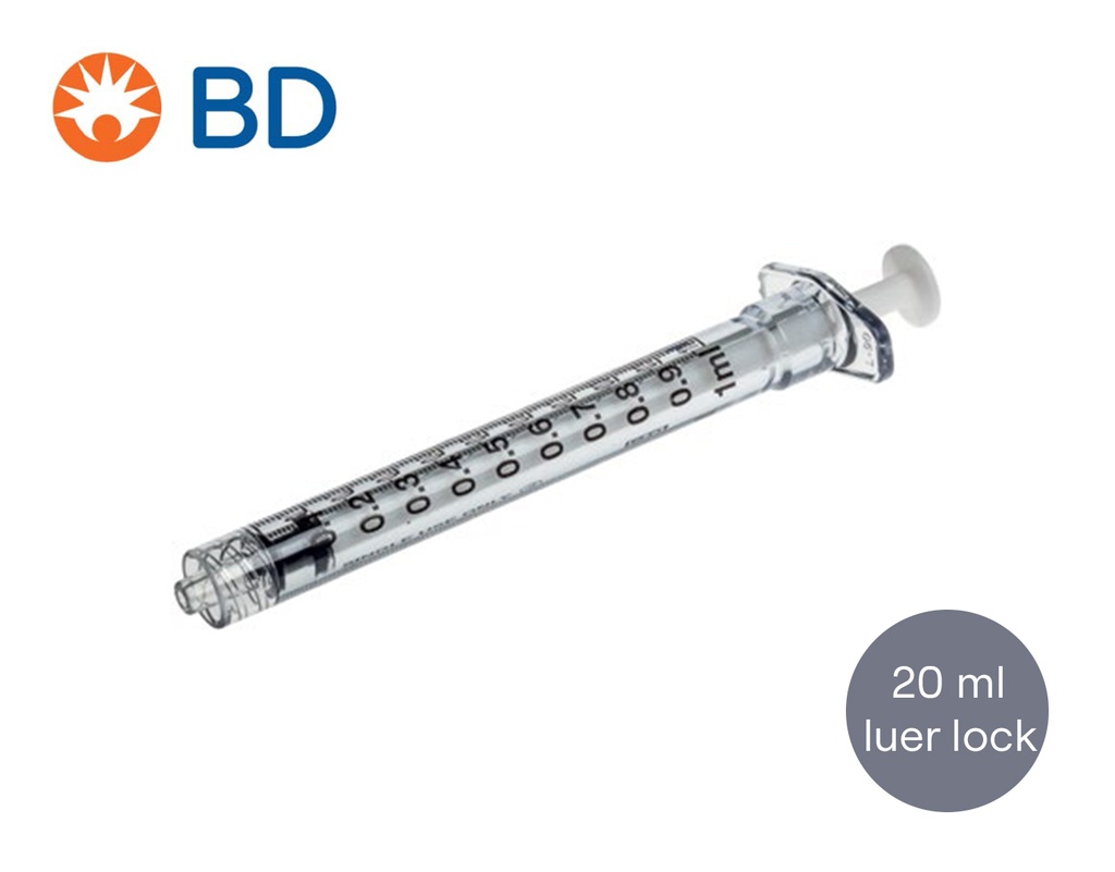 [BD] Seringue luer lock sans latex 20 ml, 120 pcs