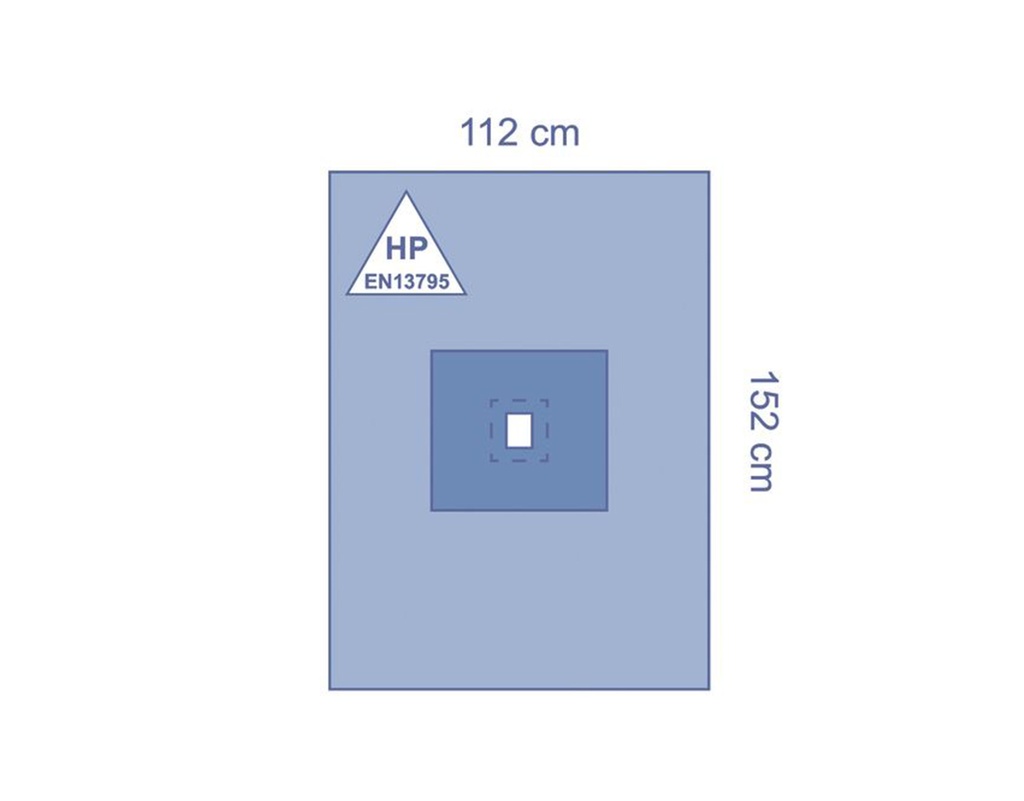 Champ néonatal renforcé (152x112 cm, fenêtre 8x10cm, autocollante), 38 pcs