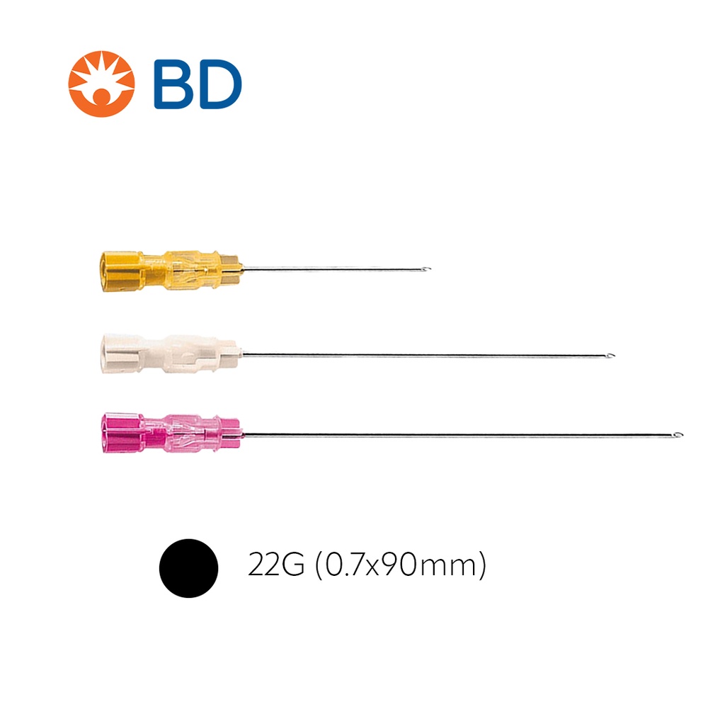 [BD] YALE SPINAL Nadeln 22G 0.7x90mm, schwarz 25 Stk