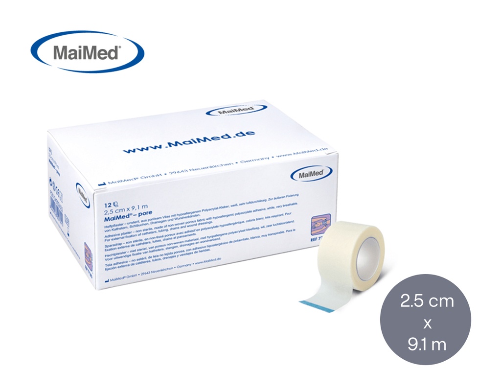 [MaiMed] Pore Heftpflaster auf Rolle 2.5 cm x 9.1 m, 12 Stk