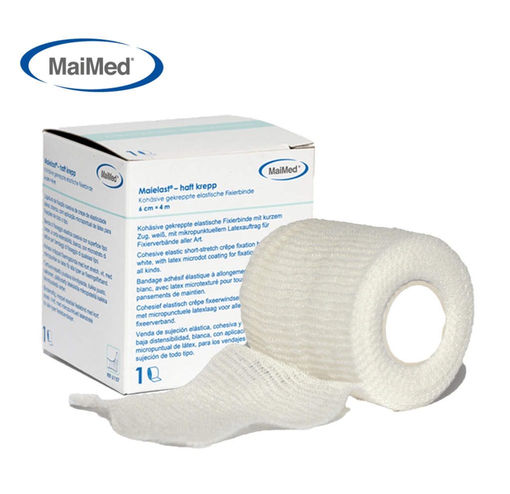 [MaiMed] Selbsthaftende elastische Gazebinde, 10 cm x 20 m, weiß, 10 Stk.