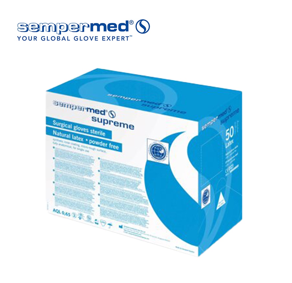 [Sempermed] Sterile Handschuhe, puderfrei, Naturlatex, 50 Stk.
