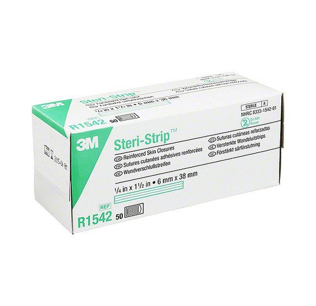 [3M/R1542] STERI STRIP 6x38mm blanc renforcé, 300 pcs (50*6)