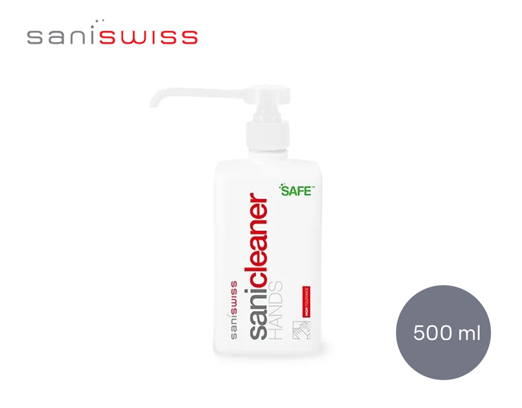 [SaniSwiss] H - Medizinische Handseife hohe Qualität Flasche 500 ml, 20 Stk