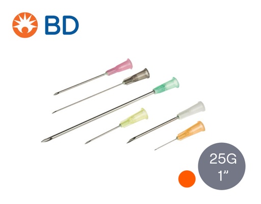 [BD] Microlance™ 3 Aiguilles standard luer, 100 pcs (25G 1" (0.5x25mm), orange)