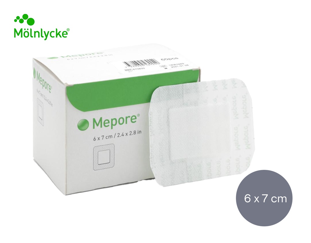 [Mepore] Pansement vulnéraire 7x6cm stérile, 60 pcs