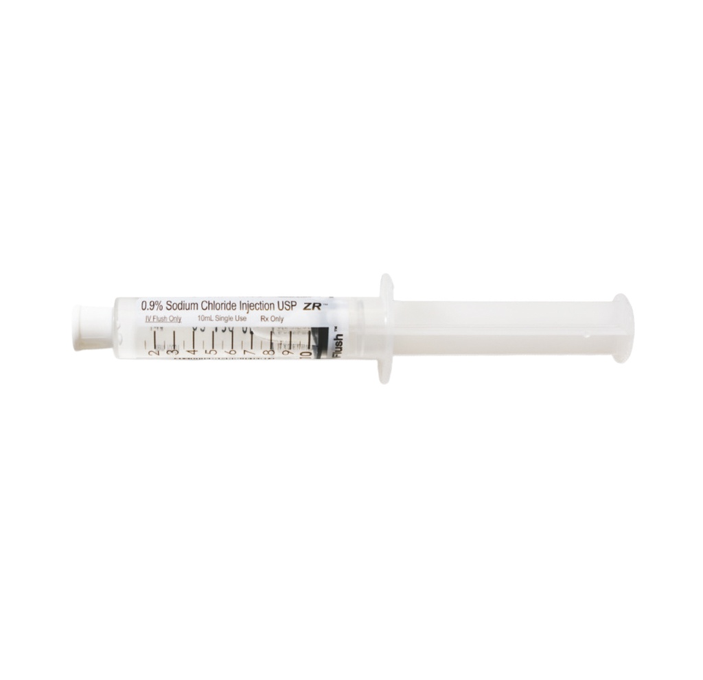 Seringue préremplie de chlorure de sodium 0,9 % stérile (10 ml), 100 pcs