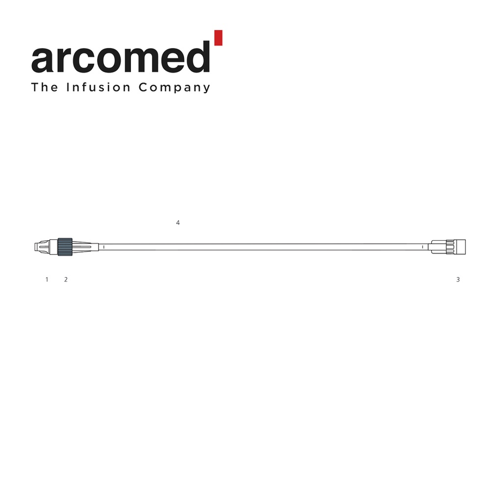 [Arcomed] Prolongateur en polyéthylène LL 100 cm, 1.0x2.0mm, 200 pcs
