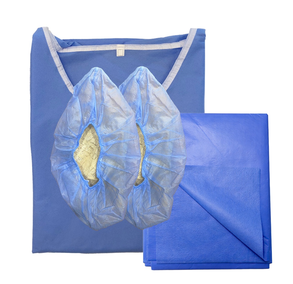 [Kit] Habit CT (XL) avec sur-chaussures / drap, 50 pcs