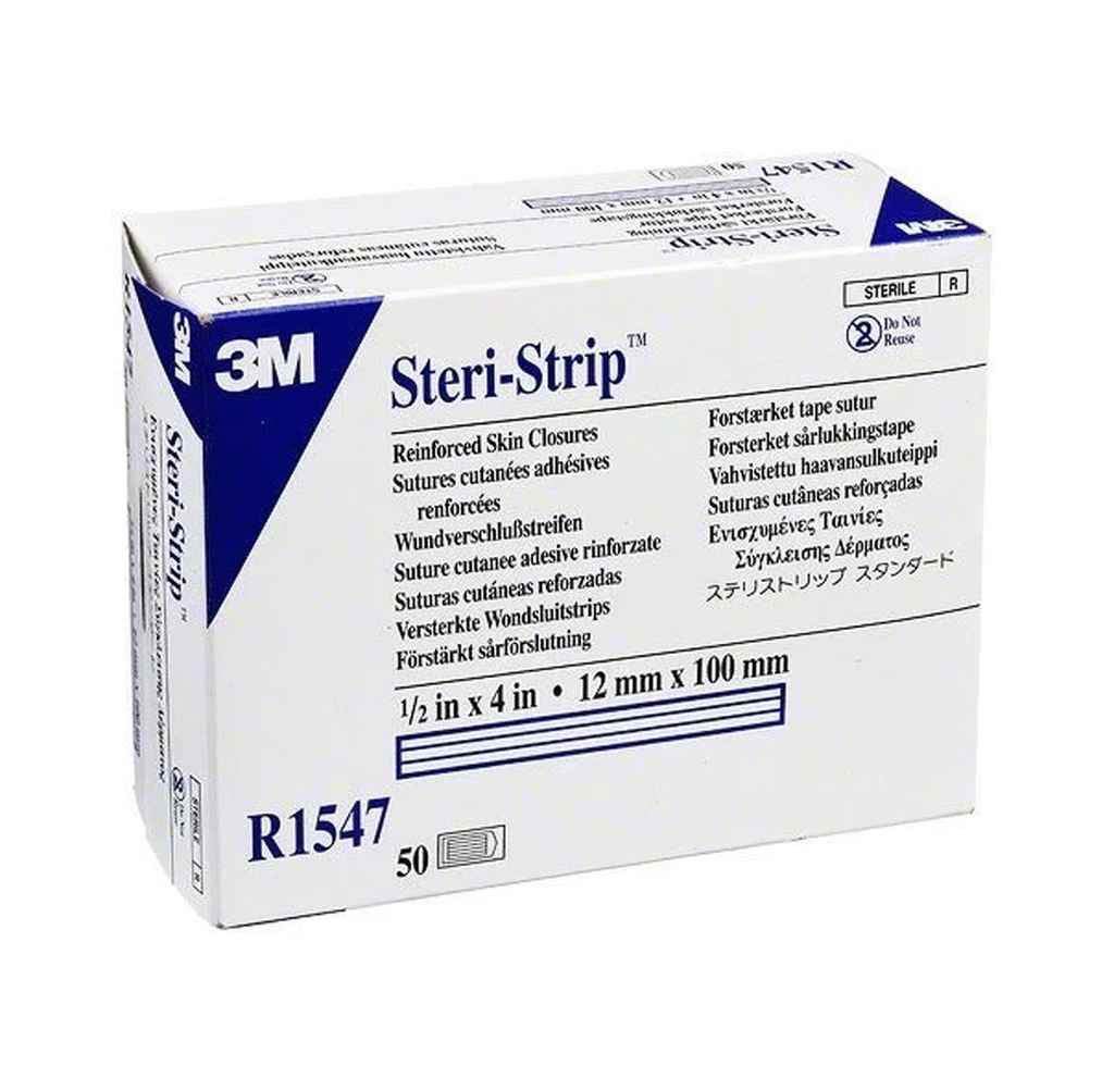 [3M/R1547] Steri-Strip™ 12 x 100 mm, blanc renforcé, 300 pcs (50*6)